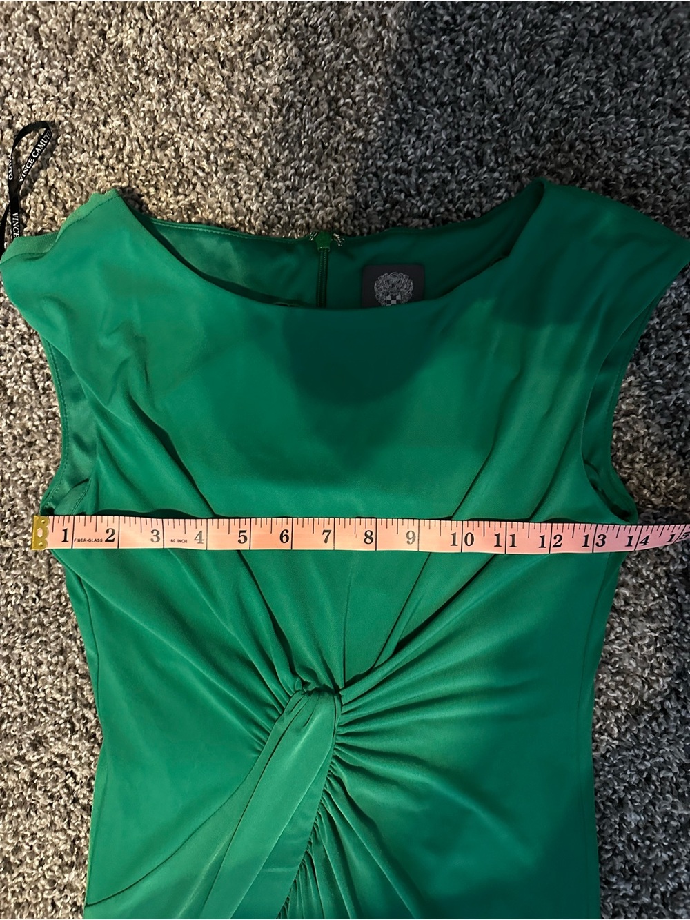 Vince Camuto Emerald Green Twist Front Midi Dress Size 2 - Picture 8 of 9